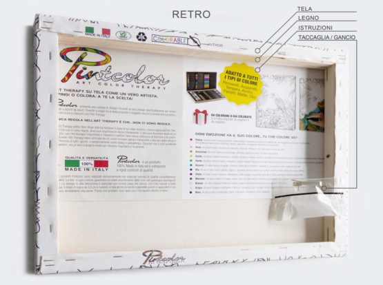 Pintcolor Frame with Printed Canvas to Coloring, Spruce wood, White/Black, 40 x 50 x 3.5 cm - Image 4