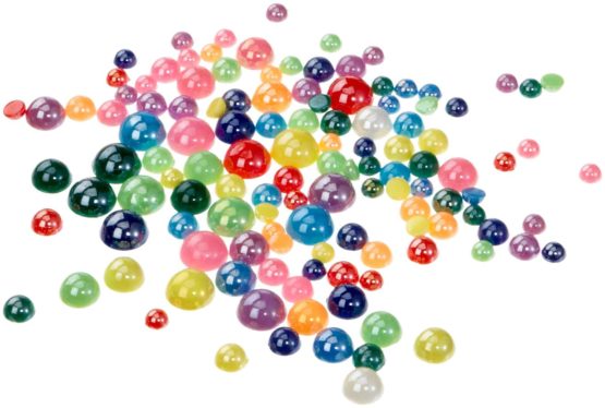 Folia 1249 - Decorative Crystals "Half Ball" 125 Pcs, Nacre, Assorted Sizes