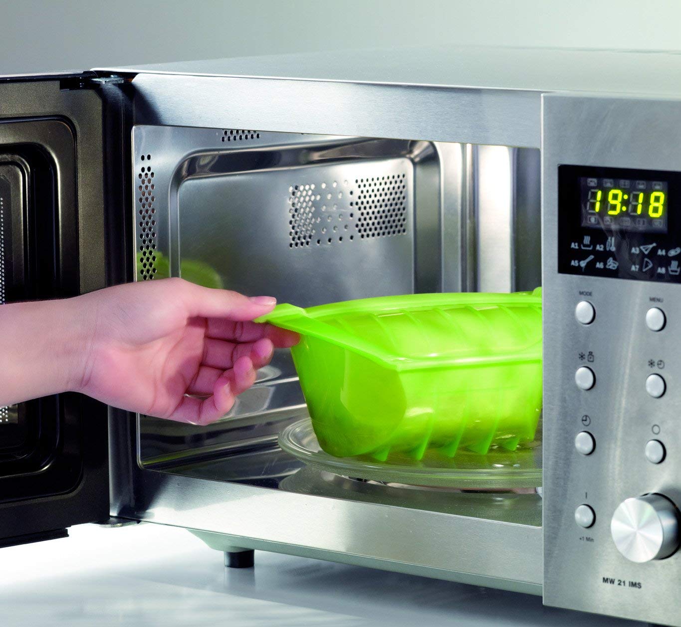 Lékué 650 ml Ogya Microwave Pot, Green, 0,5 liter - Image 3