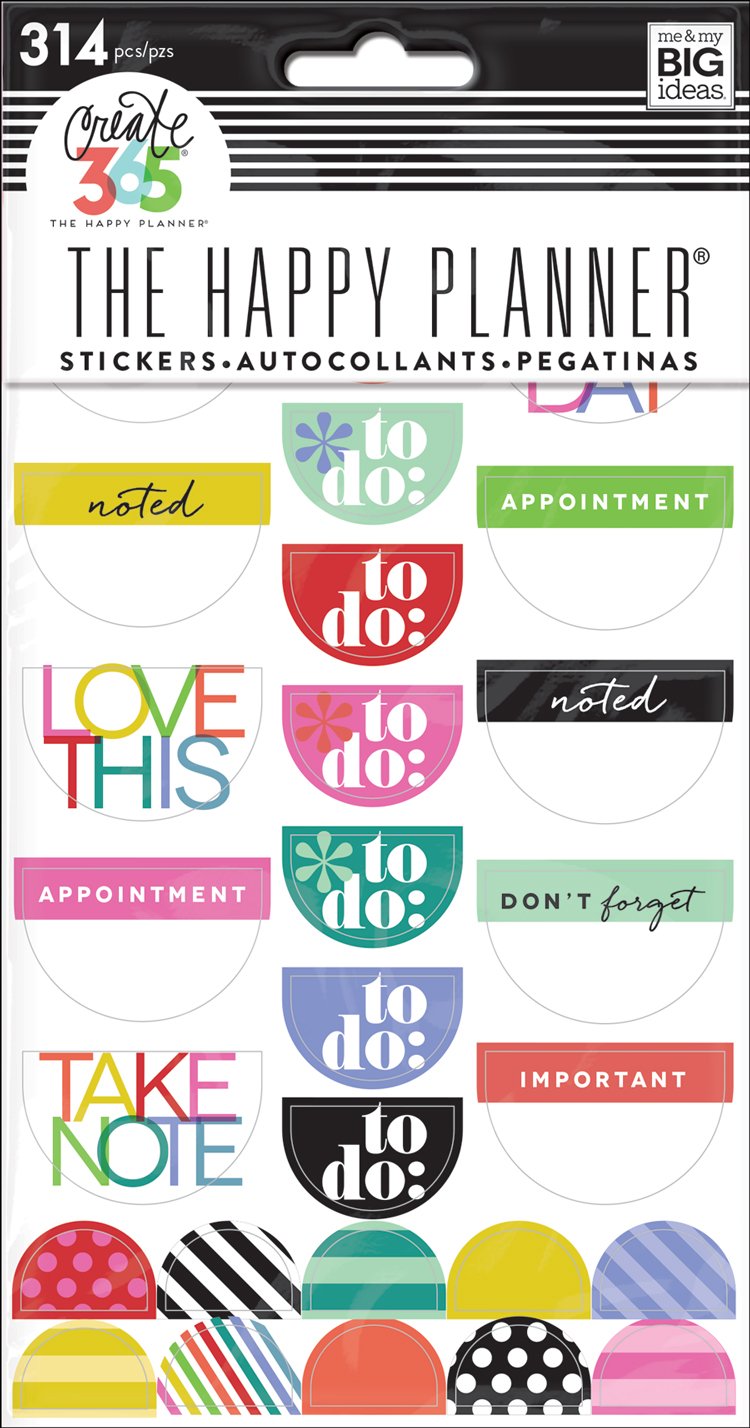 Me & My Big Ideas Paper Create 365 Stickers 6 Sheets-Good Day Brights, Multi-colour