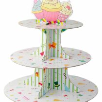 Zenker 43532 Cupcake Stand Candy 3 Layers O11.81inx14.17in, Paper, Multicolor