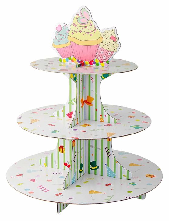 Zenker 43532 Cupcake Stand Candy 3 Layers O11.81inx14.17in, Paper, Multicolor