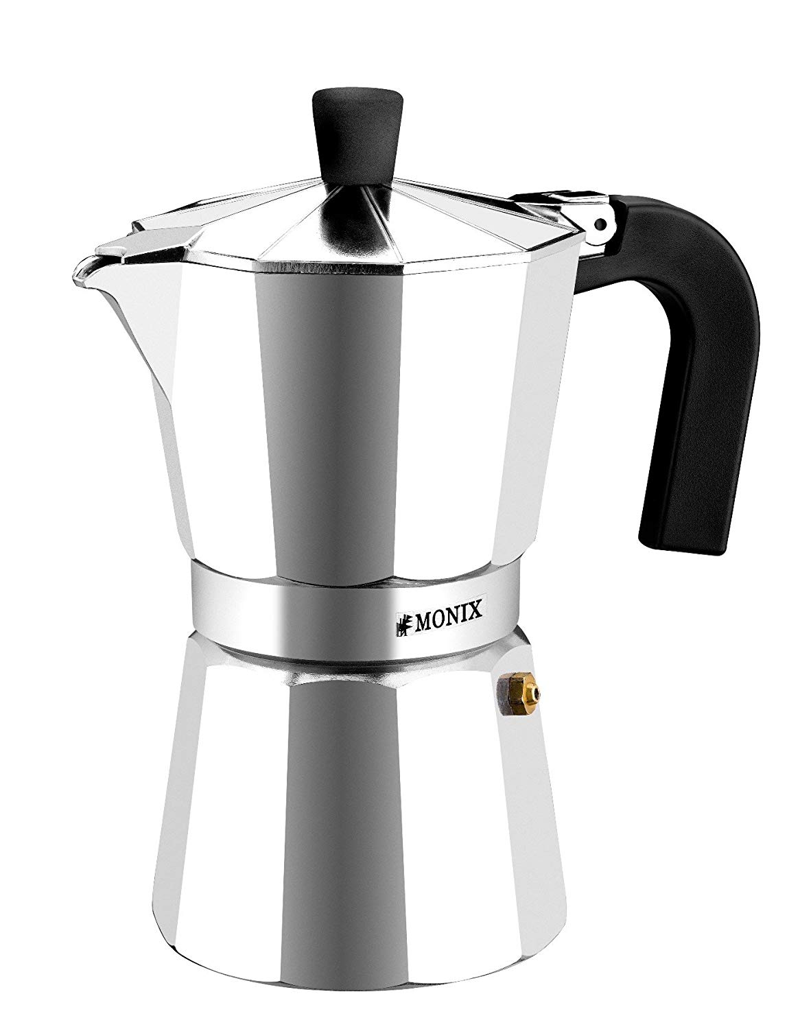 Monix Vitro Express 1 Cup Coffee Maker, Aluminium, Silver, 30 x 30 x 30 cm