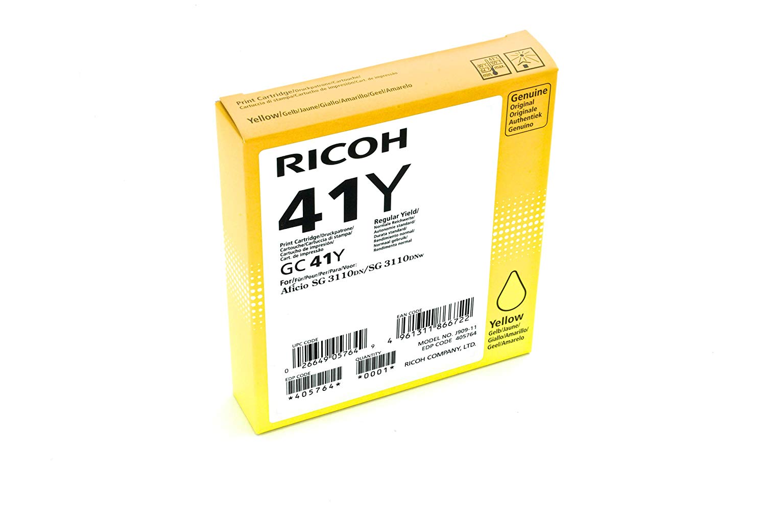Ricoh 405764 SG3110DN Ink - Yellow, XXL