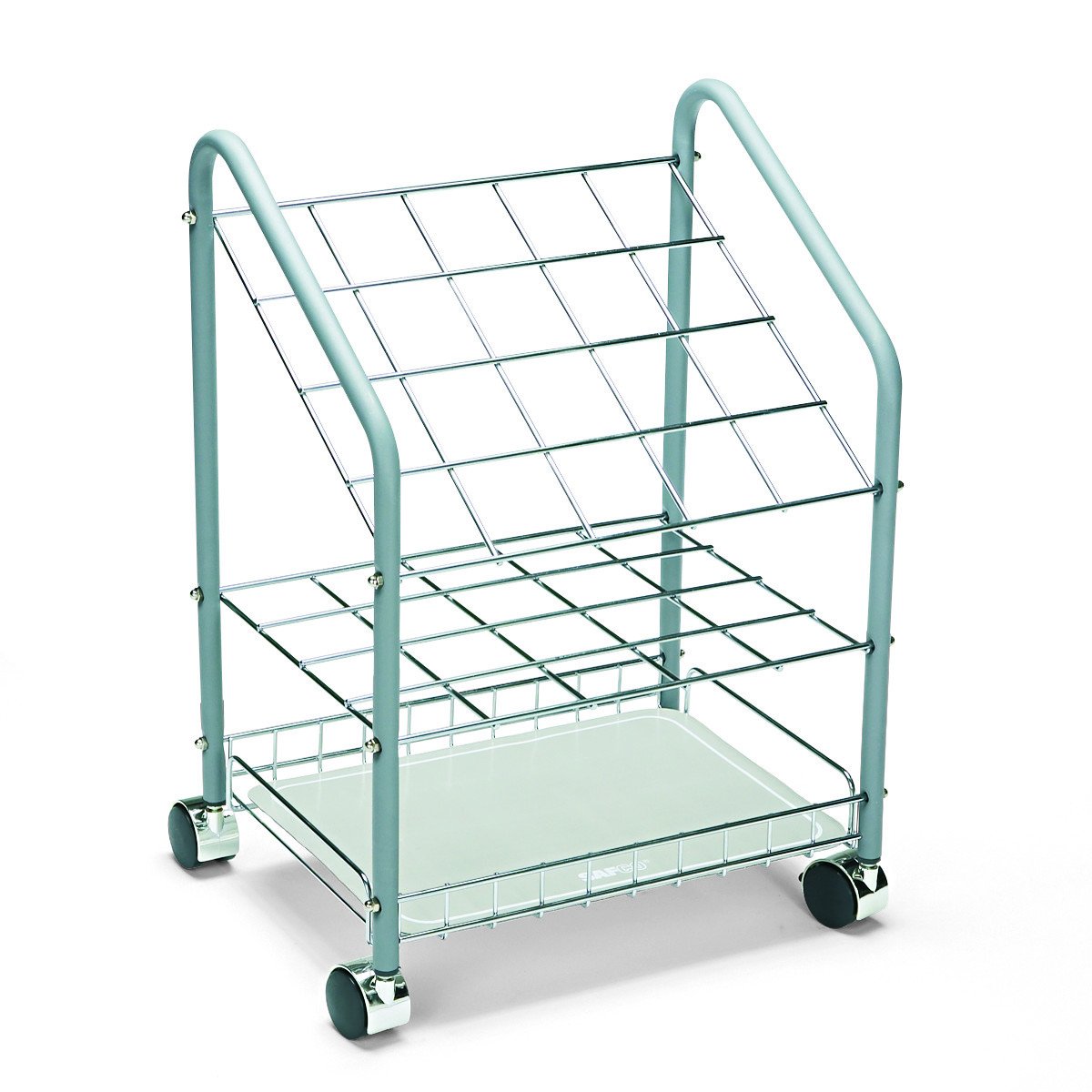 Safco 3091 Tubular Steel Wire Roll File with 20 Compartments - Silver - Image 2