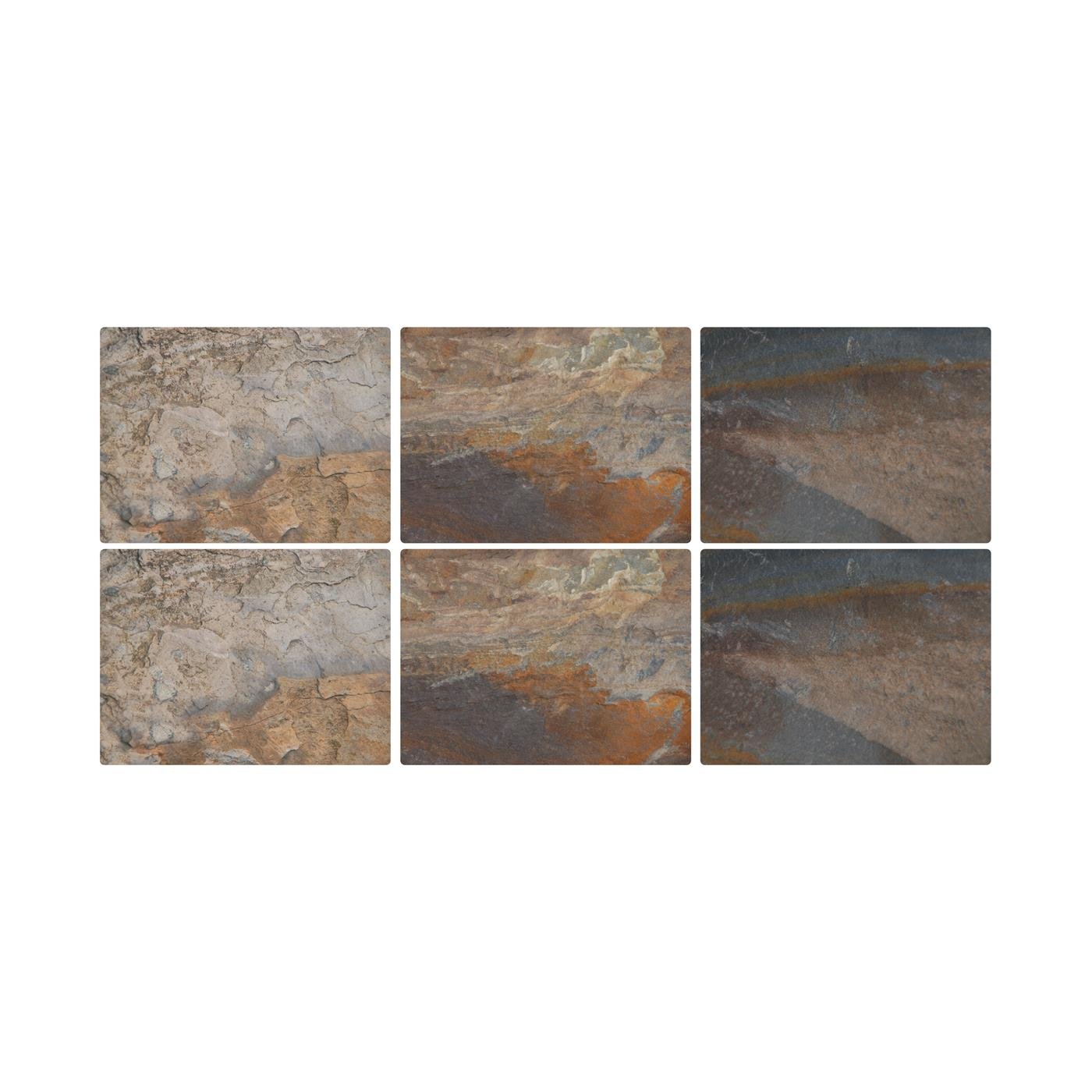 Portmeirion Home & Gifts Pimpernel Earth Slate Placemats, Set of 6, 30.5 x 23cm, Multi Coloured