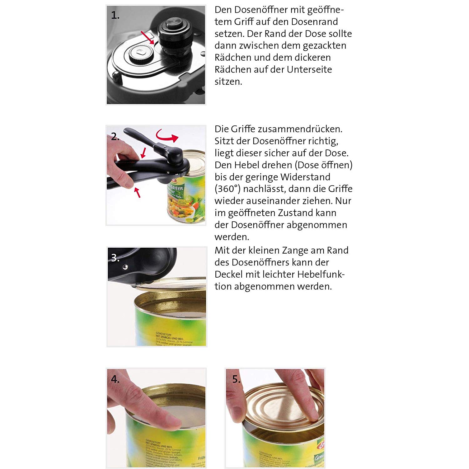 Westmark Safety Can Opener, Pliers design, Length: 17.5 cm, Stainless steel/plastic, Klu 2, Black, 10382260 - Image 3