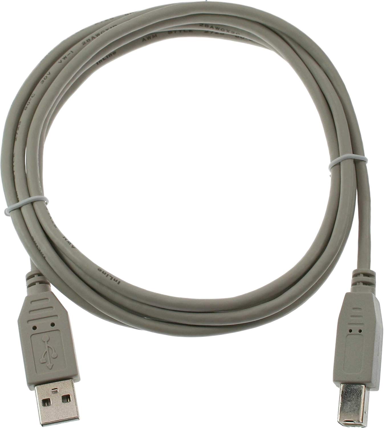 Intos USB 2.0 Anschluss Kabel St A > St B 10m, Beige, 10 Meters - Image 2