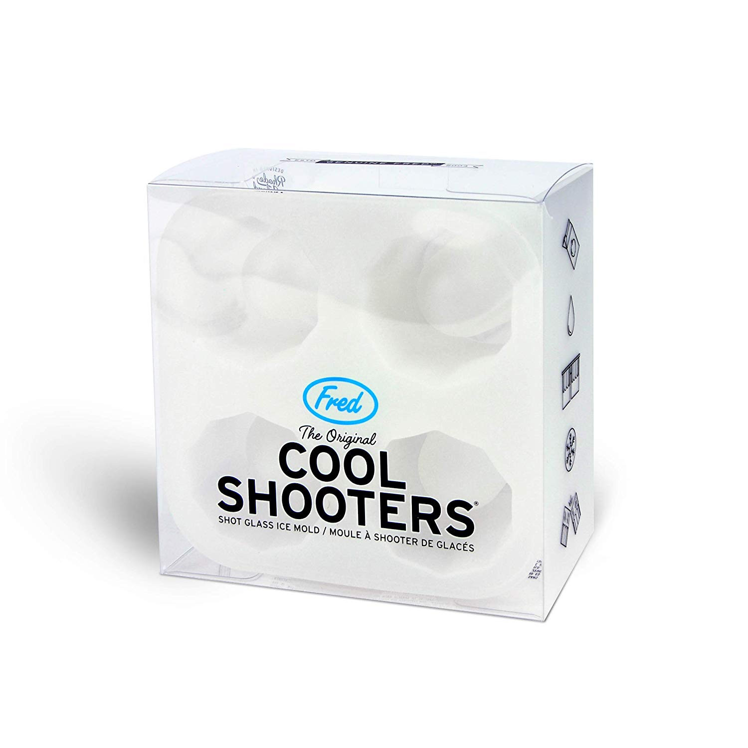 Fred COOL SHOOTERS Shot Glass Ice Cube Tray, Multicolor, 5.2-Inch x 5.2-Inch