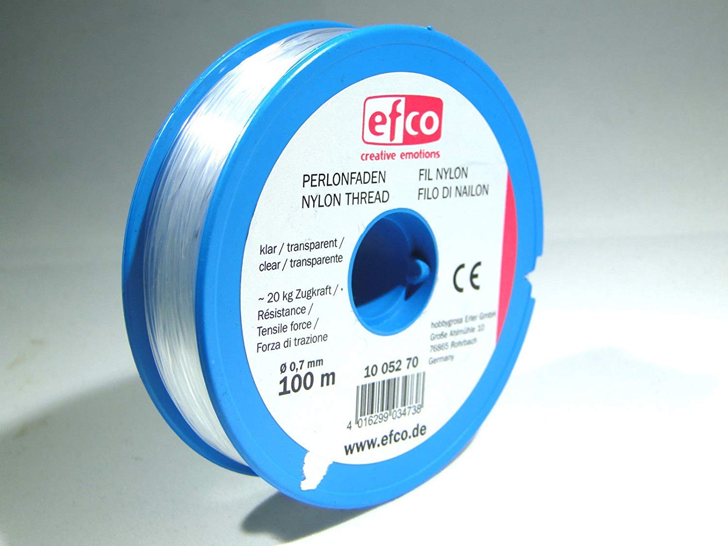 EFCO 1005270 Polyamide thread tensile force approx. 20,0 kg ø 0,7 mm 100 m clear, 12 x 5 x 2 cm