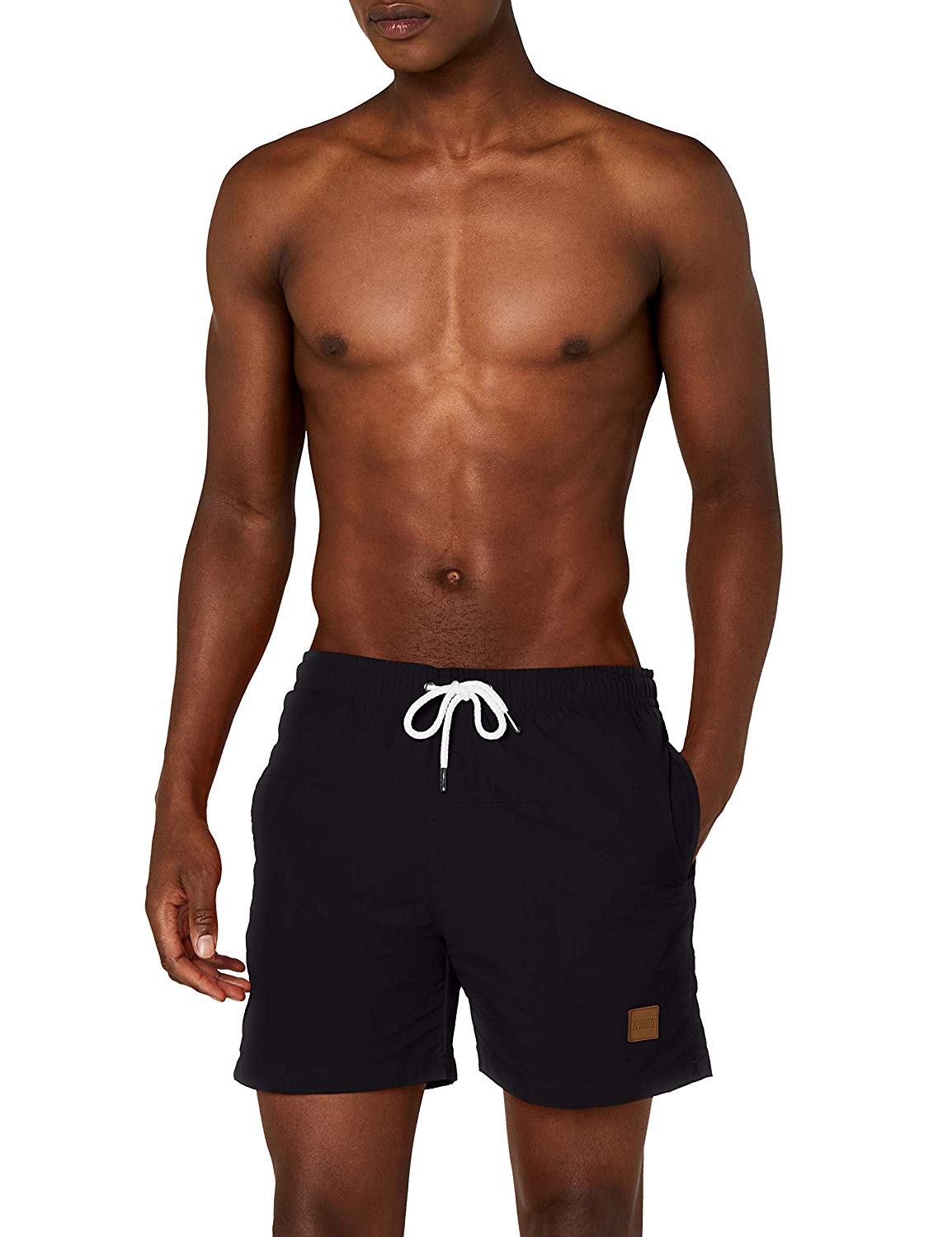 Urban Classics Men's Block Swim Shorts Trunks, Blk/Blk, S, Black