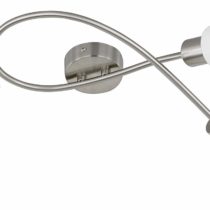 Reality Leuchten R80013907 Ceiling Light 3X E14 Max. 40W Bulbs [Not Included] Length 37 cm Matt Nickel/Opal Glass Matt White