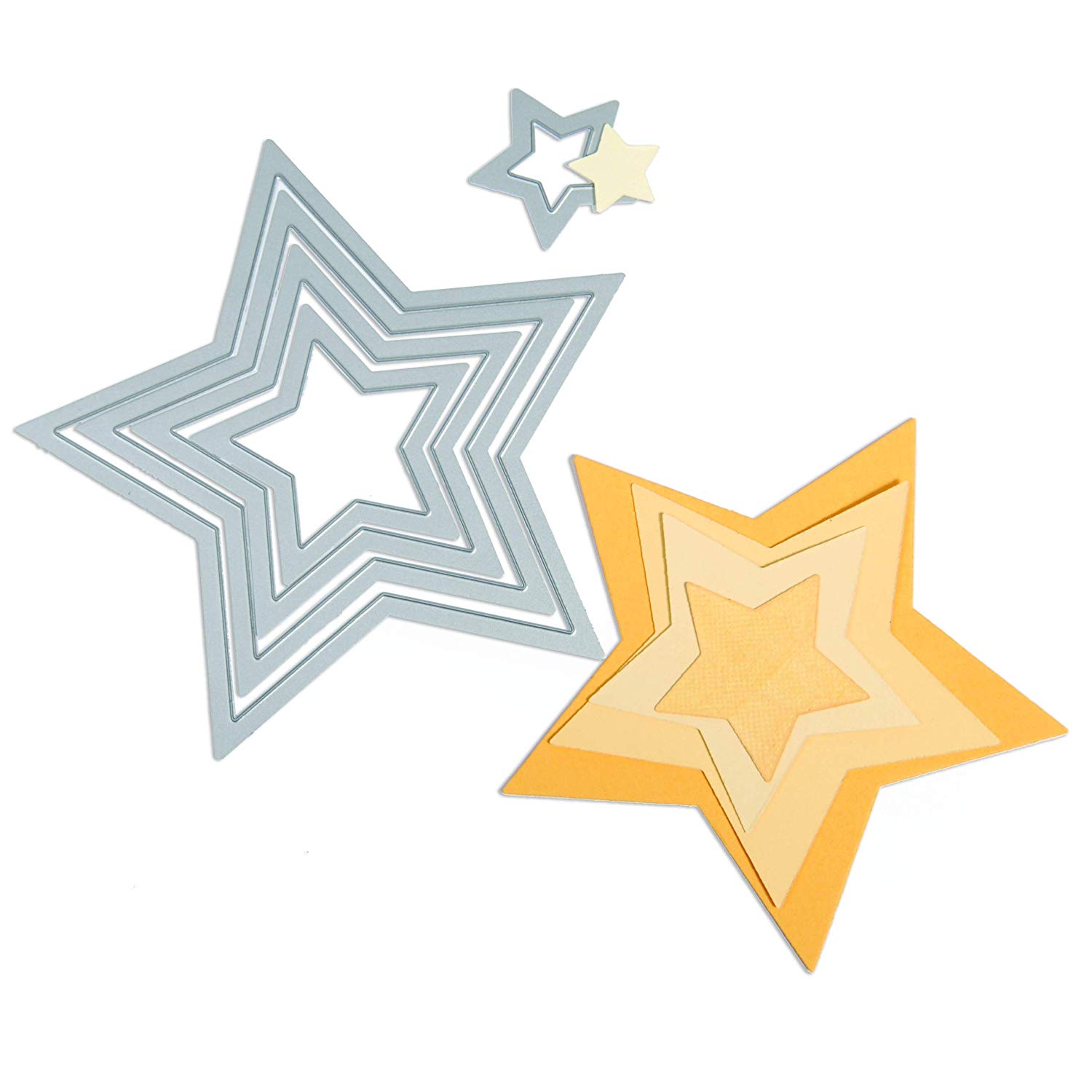 Sizzix Framelits Die Stars, Set of 5, Multi-Colour,11.11cm