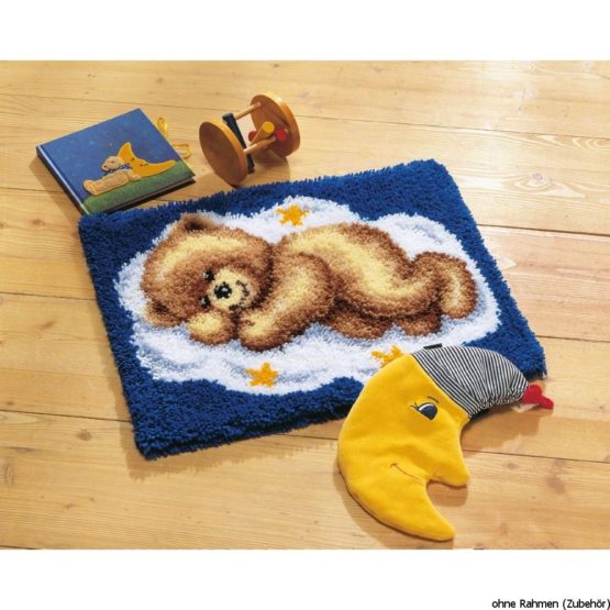 Vervaco Sleeping Teddy on Cloud Latch Hook Kit, Multi-Colour