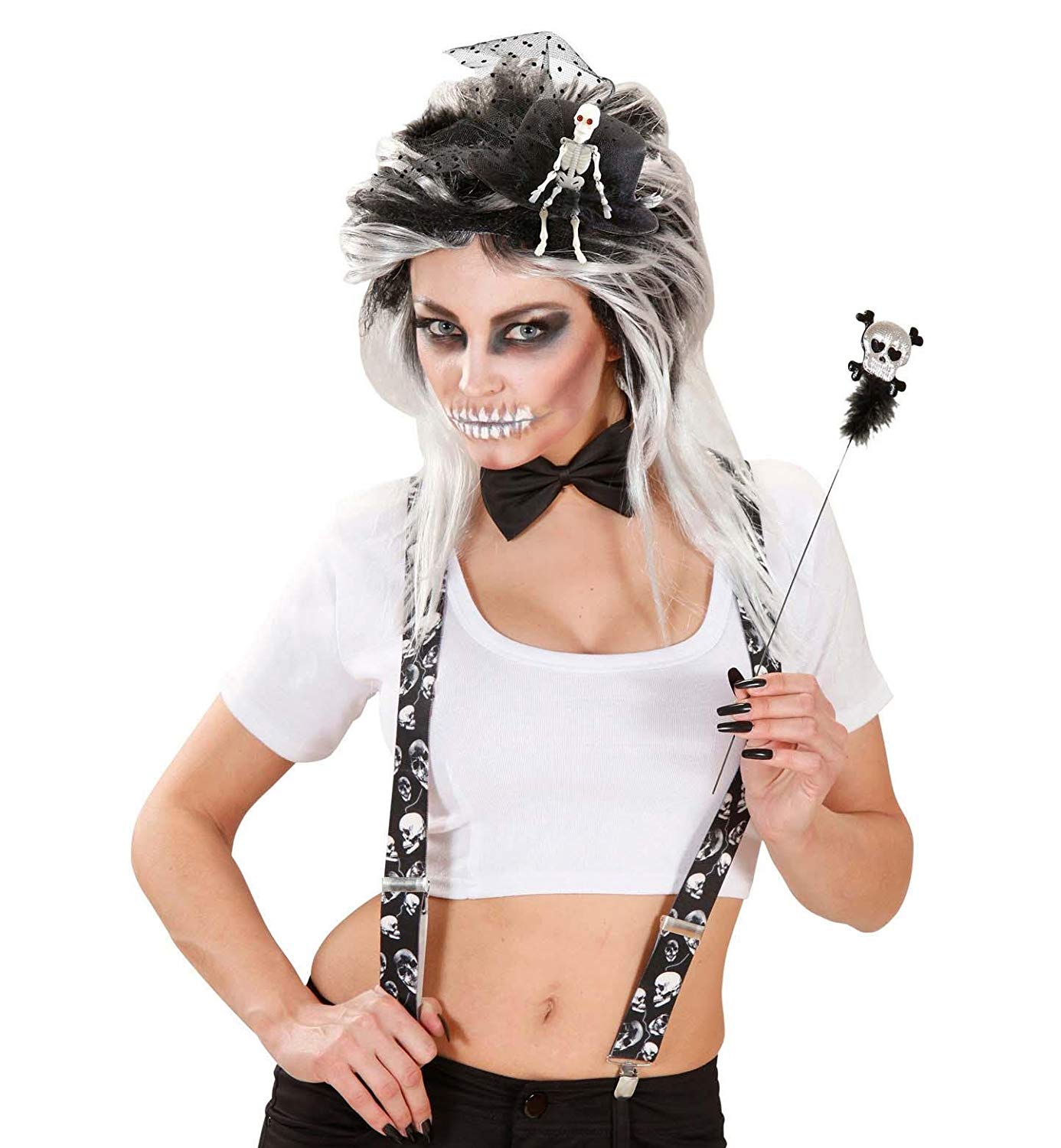 W WIDMANN MILANO Party Fashion Skeleton Mini Top s Top Hats Caps & Headwear for Fancy Dress Costumes Accessory - Image 3