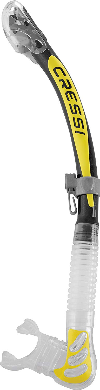 Cressi Alpha Ultra Dry Diving Snorkel - Black/Yellow, Black / Yellow