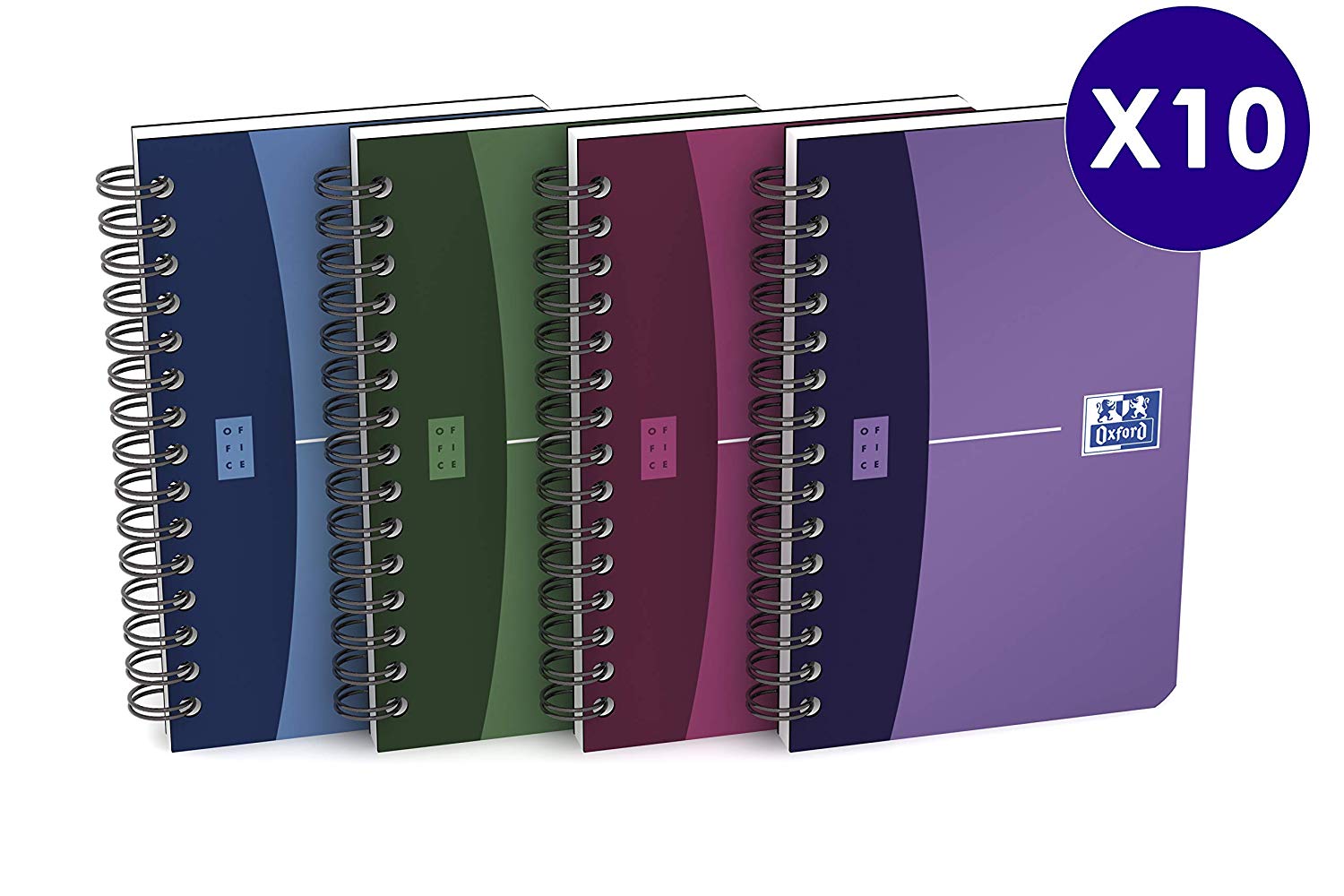 Oxford Office Urban 100104117 Mix Lot 10 Spiral Pad 9 x 14 CM 180 Pages 90 g, assorted colours