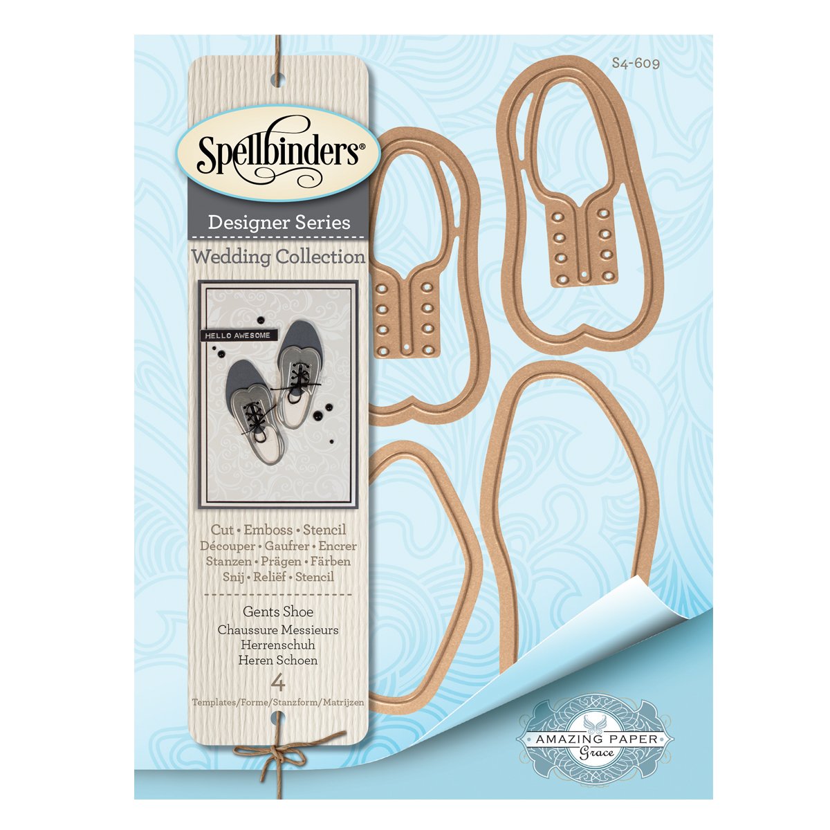 Spellbinders Shapeabilities Dies-Gents Shoe, 0.25 x 12.7 x 19.68 cm, Multicolor - Image 4