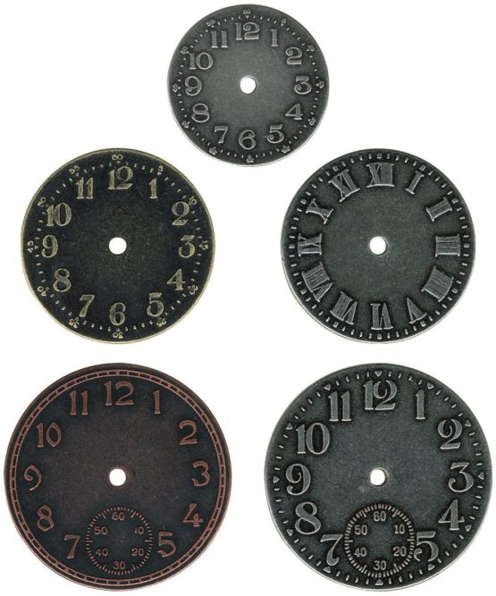 Advantus Idea-Ology Timepieces Clock Faces 1.25 1.75-inch, Antique Nickel, Brass and Copper, Bronze