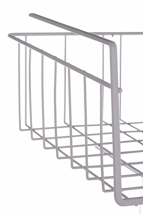 Premier Housewares White Under Shelf Storage Basket for Cupboard Cupboard Shelf Organiser Pantry Storage Baskets Store Organiser for Cupboard. - Image 4