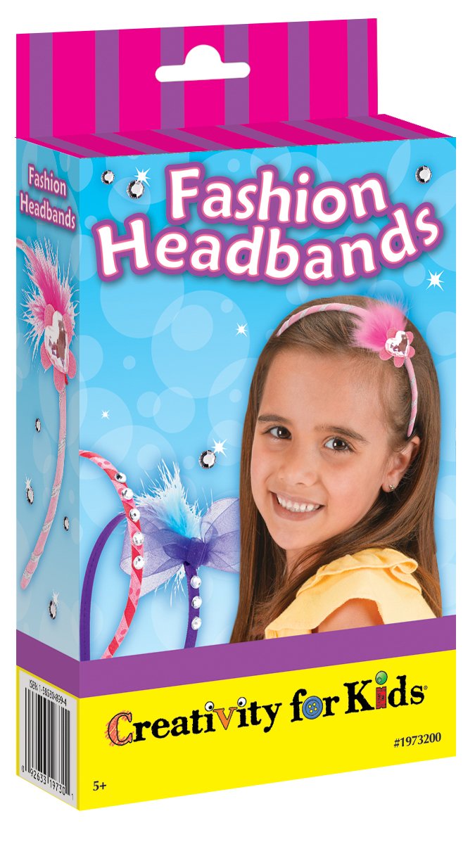 Creativity for Kids Fashion Headbands Mini Craft Kit - Makes 3 DIY Hair Accessories Girls (New Packaging)