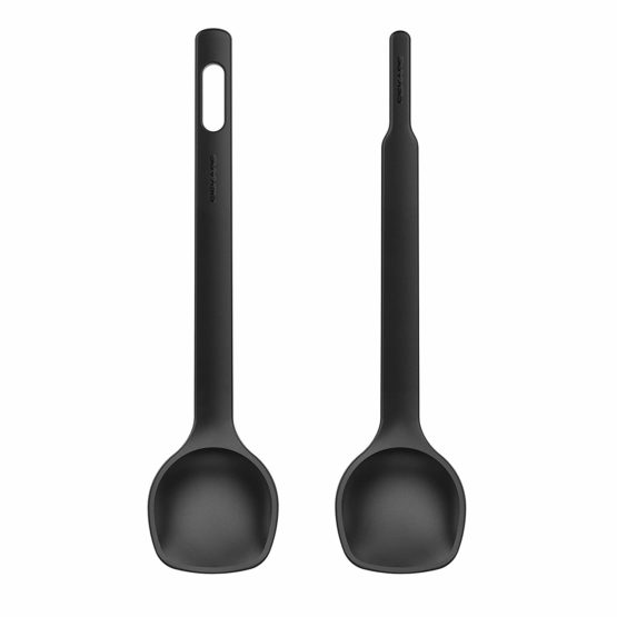 Fiskars Salad Tongs, Can Be Used as Spoons or Together as Tongs, Length: 29 cm, Synthetic Material, Functional Form, Black, 1014434 - Image 2