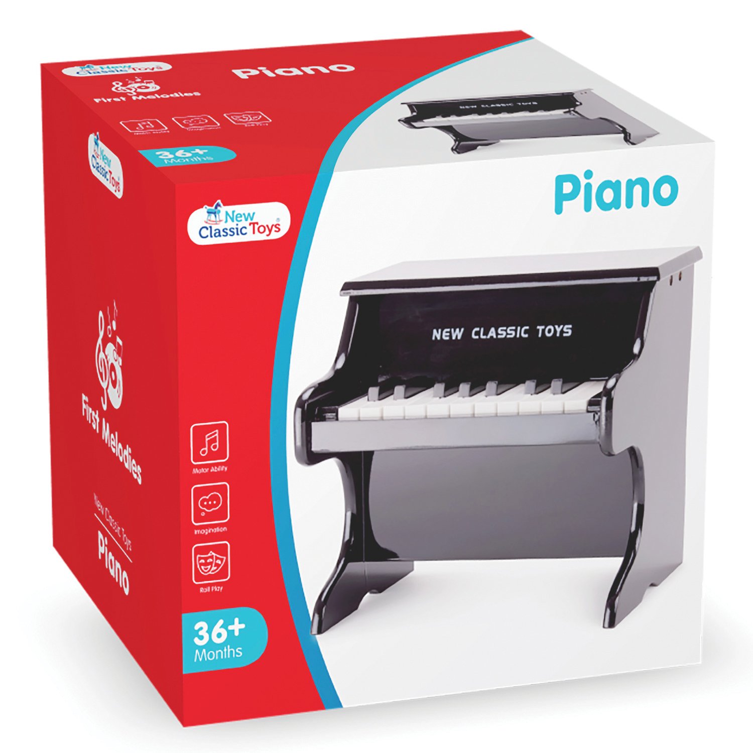 Woet® Black Wooden Toy Piano for Kids 18 Keys Musical Instrument with Color Music Book and Scale Card - Image 3