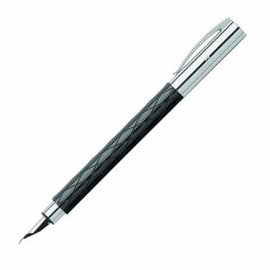 Faber-Castell Ambition Rhombus 148922 Fountain Pen EF Nib in Gift Box Shaft Colour Black/Silver