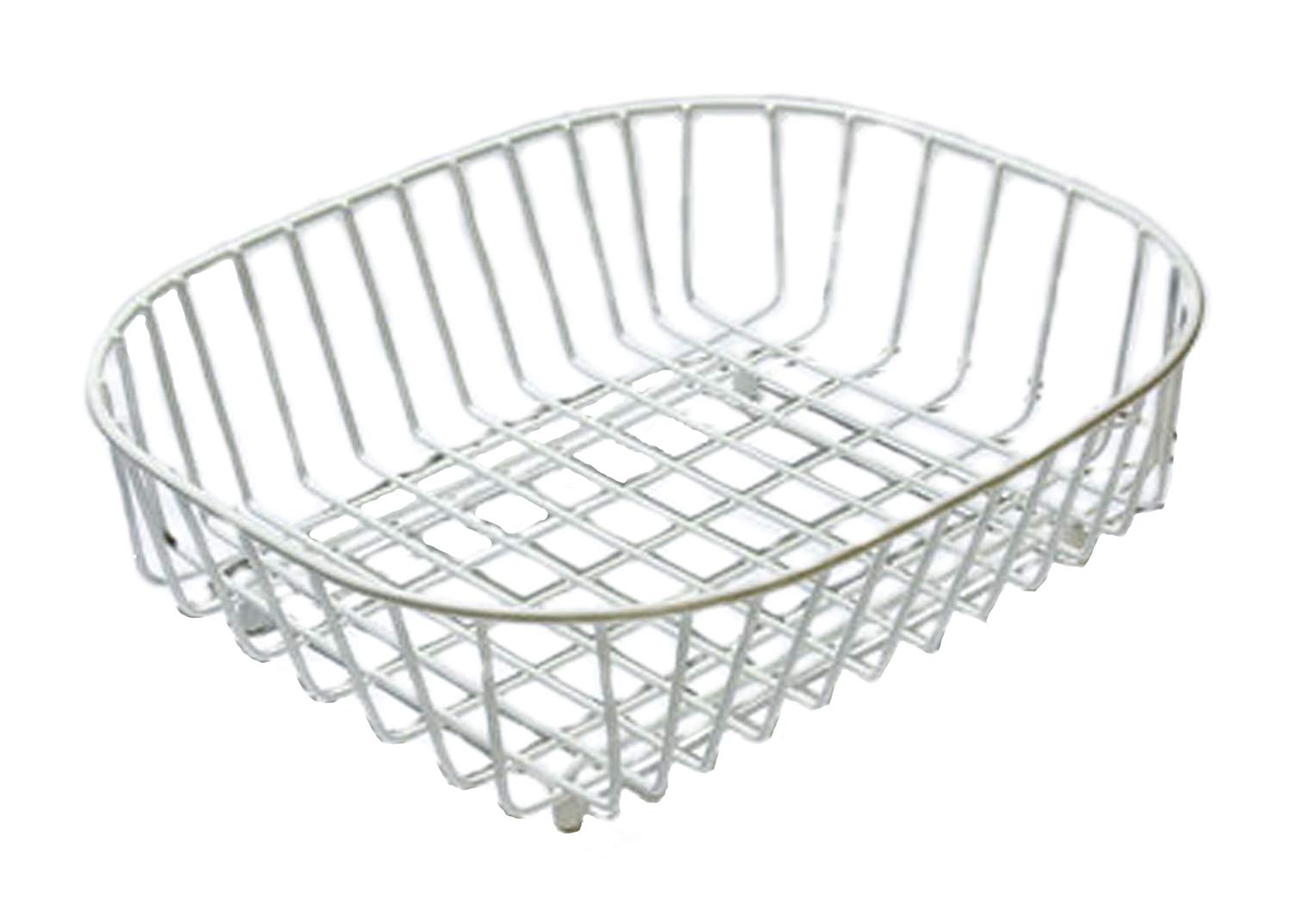 Delfinware 2947W White Oval Sink Basket, Metal, 38 x 32 x 11.5cm