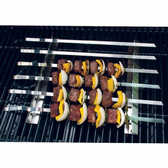 Steven Raichlen Best of BBQ Stainless Steel Kebab Rack with 6 x Skewers Set, Stainless, 2.73" pounds - Image 3