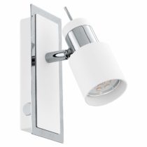 EGLO David LED Wall Light Wall Light Metal in Chrome White Living Room Lamp with Switch Spotlight Includes GU10 Bulb Warm White