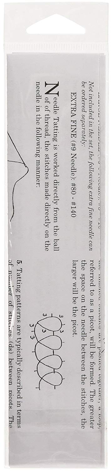 Lacis Tatting Needle Set 3 kg-#7 (.03), #5 (.043) and #3 (.064), Metal, Silver - Image 2