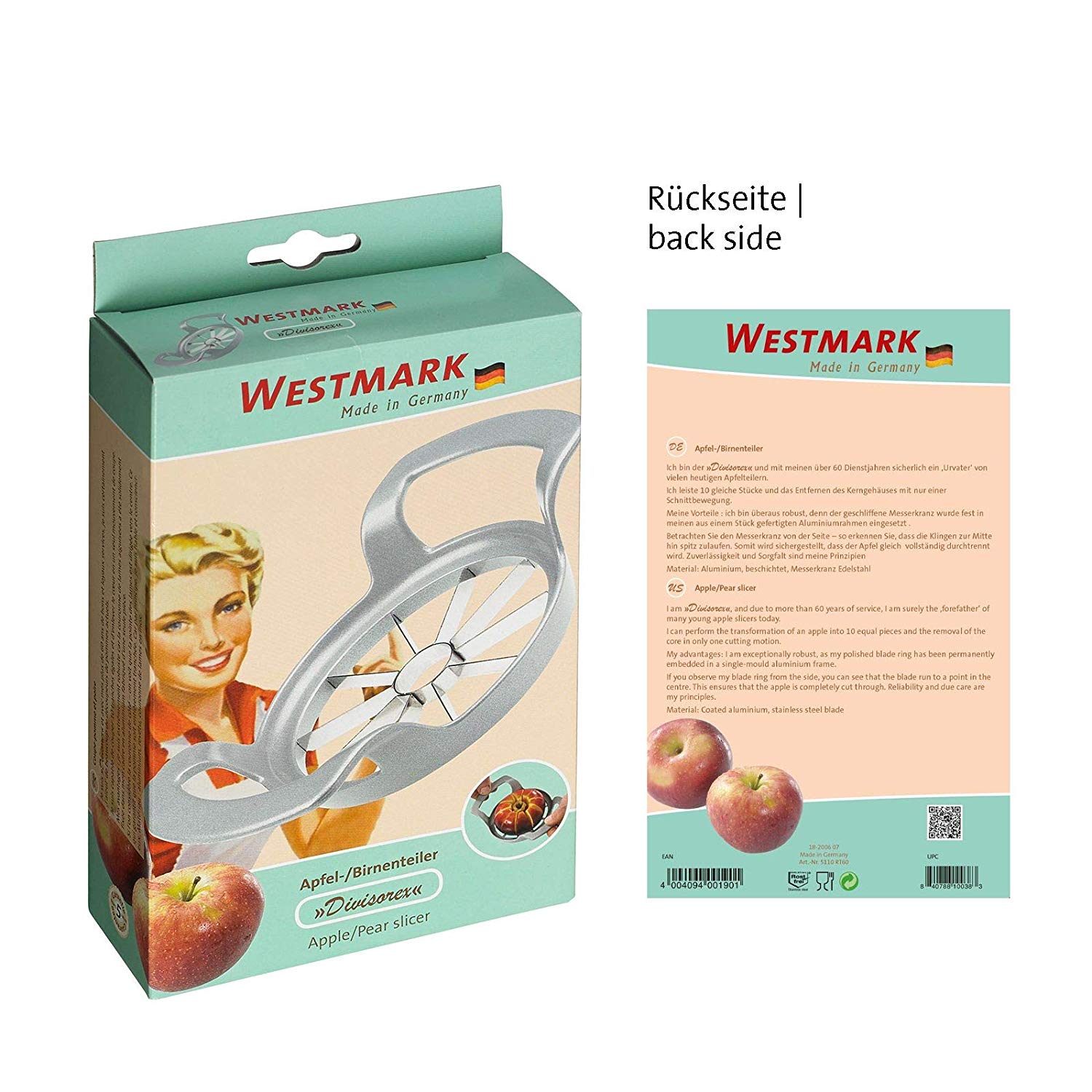 Westmark "Divisorex Retro-Look" Apple/Pear Slicer, Silver, 17x11x4 cm - Image 2