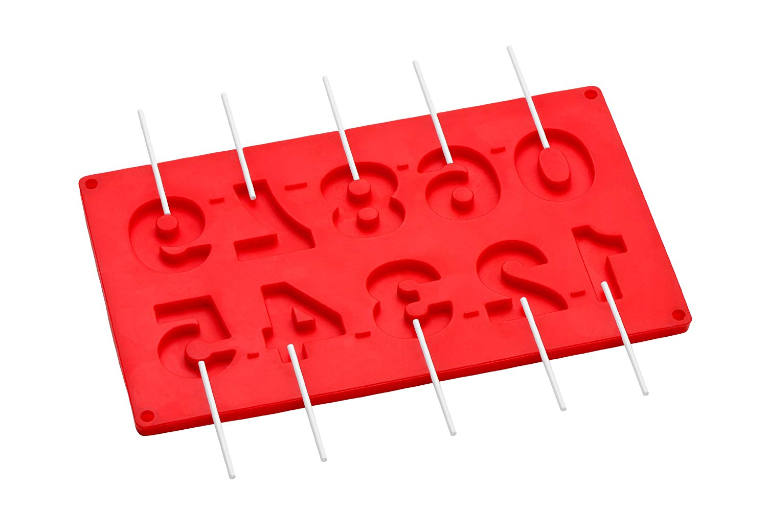 Premier Housewares Silicone Mould Set Red Cake Pop Tray for Baking Starfish Shape Silicone Case for 10 with 20