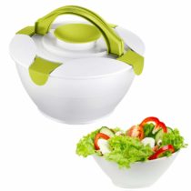 Westmark Salad Butler Bowl With Handles And Dressing Container, Volume: 6.5 Litres, Plastic, Praktika, Transparent/White/Green, 2422227A