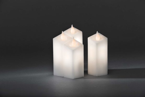 Konstsmide Battery Indoor Wax LED Candles with Dusk Till Dawn Sensor - Warm White, Set of 4 - Image 3