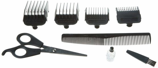 Paul Anthony Salon Pro Corded Hair Clipper - Lightweight - Self Sharpening Stainless Steel Blades - 4 Interchangeable Comb Guides - Precision Taper - Powerful Quiet Motor - Silver & Black - H5120BK - Image 3