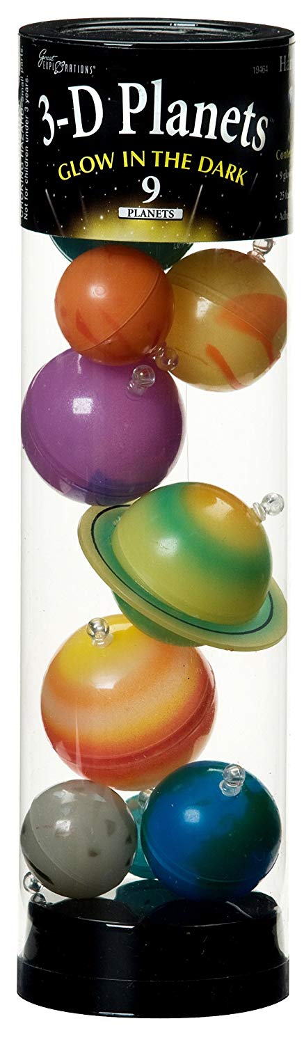 University Games 3-D Planets in a Tube Glow-in-the-Dark, 1.9 to 5.0 cm