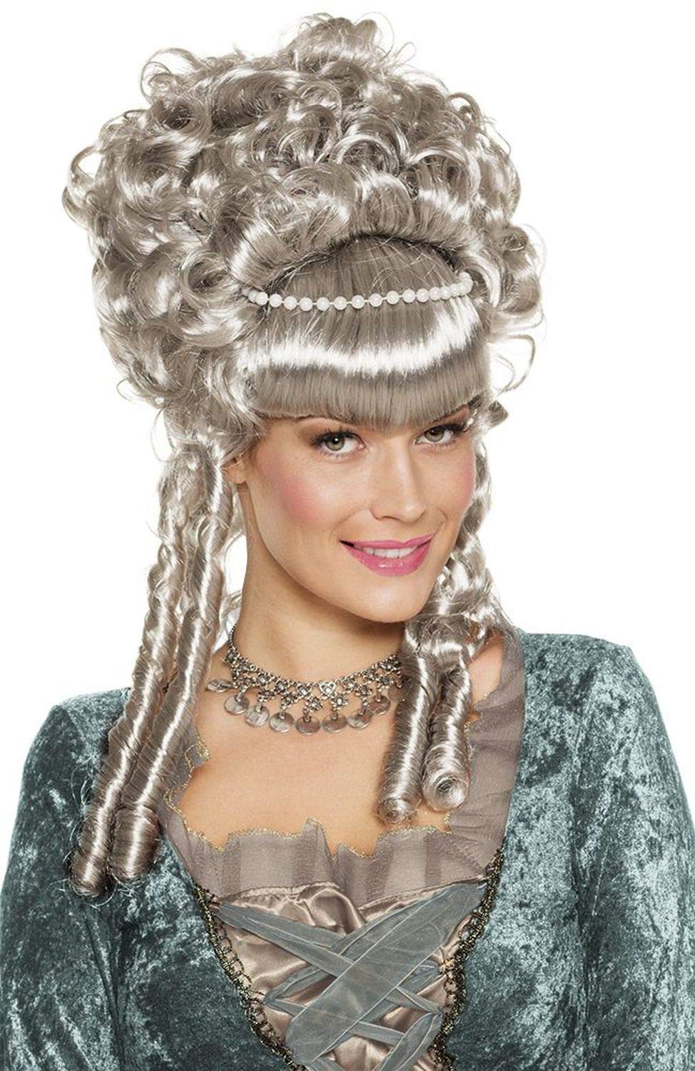 Boland - Marie-Sophie Grey Curly Wig Synthetic Hair Medieval Noble Masquerade Carnival Theme Party Motto Party