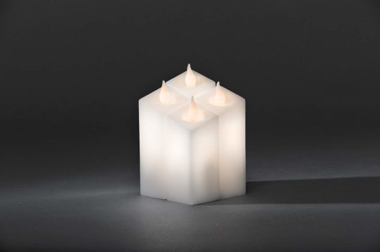 Konstsmide Battery Indoor Wax LED Candles with Dusk Till Dawn Sensor - Warm White, Set of 4 - Image 2