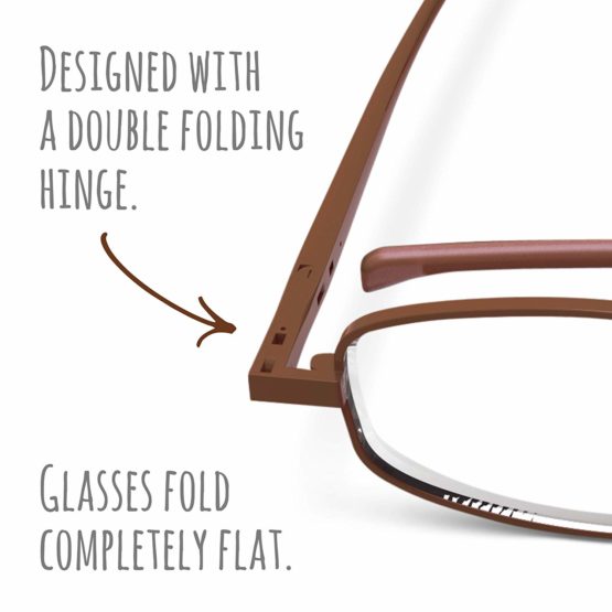 IF Compact Lenses Readers Slim Flat-Folding Unisex Reading Glasses - Espresso,"+1.5""" - Image 4