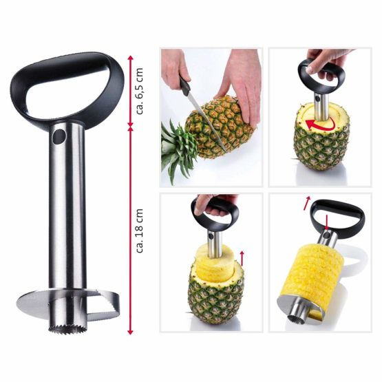 Westmark Pineapple Slicer of Stainless Steel, Silver/Black, 24.5 x 10.5 x 8.5 cm, 51692260 - Image 3