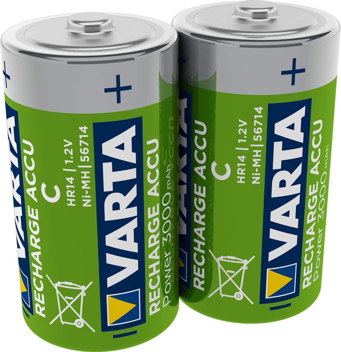 VARTA Blister 2 Batteries Rechargeable Batteries NiMH Baby HR14, 2 Units
