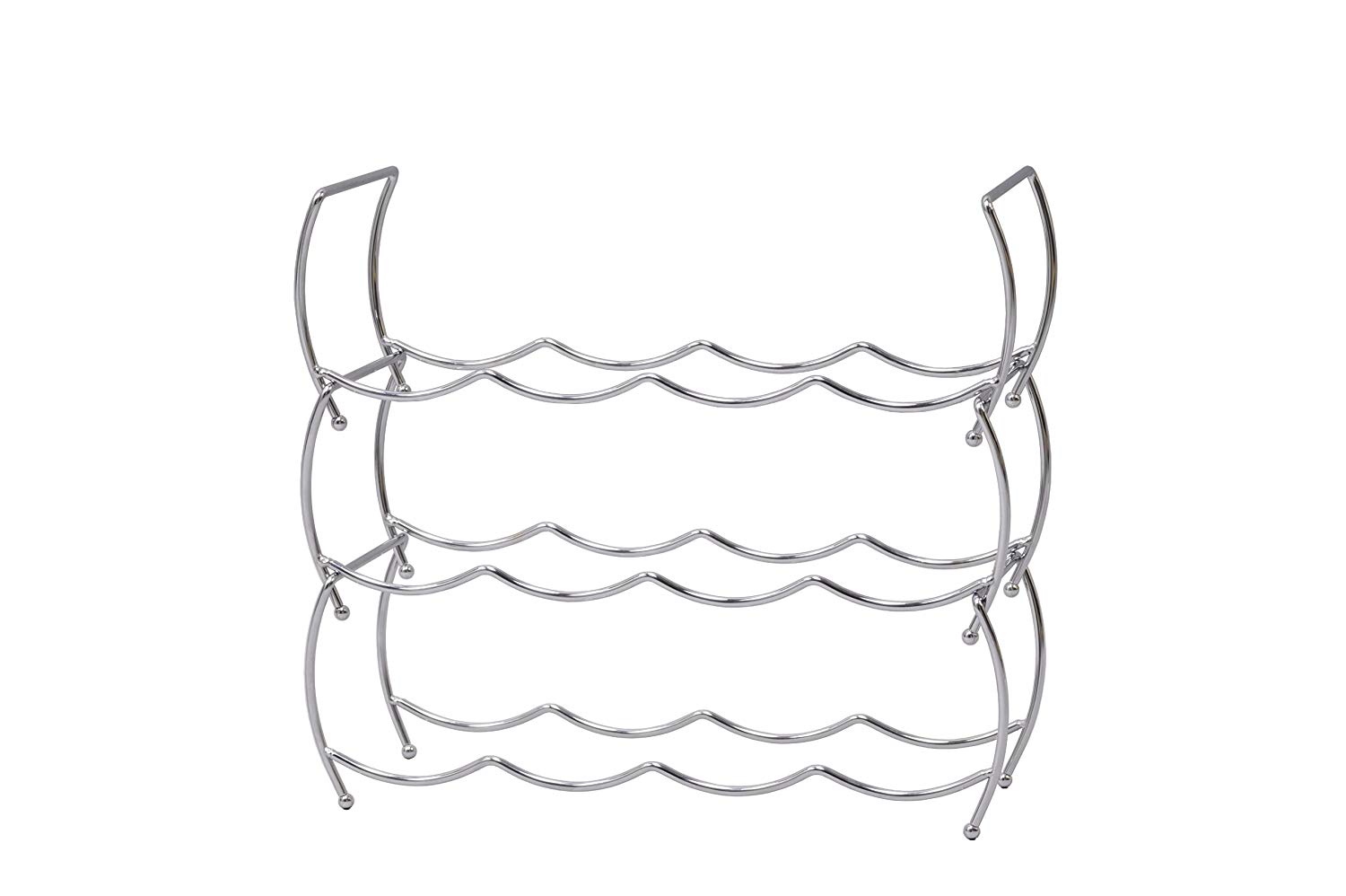 Zeller 27356 42 x 14 x 14 cm Wine Rack/Chrome, Set of 3, Other, 42 x 14 x 14 centimeters