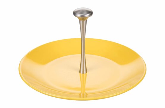 Kaleidos Classic Cheese Plate with Handle 31 cm, Aluminium Strong, Ceramic, Yellow, 31 x 31 x 16.5 cm - Image 2