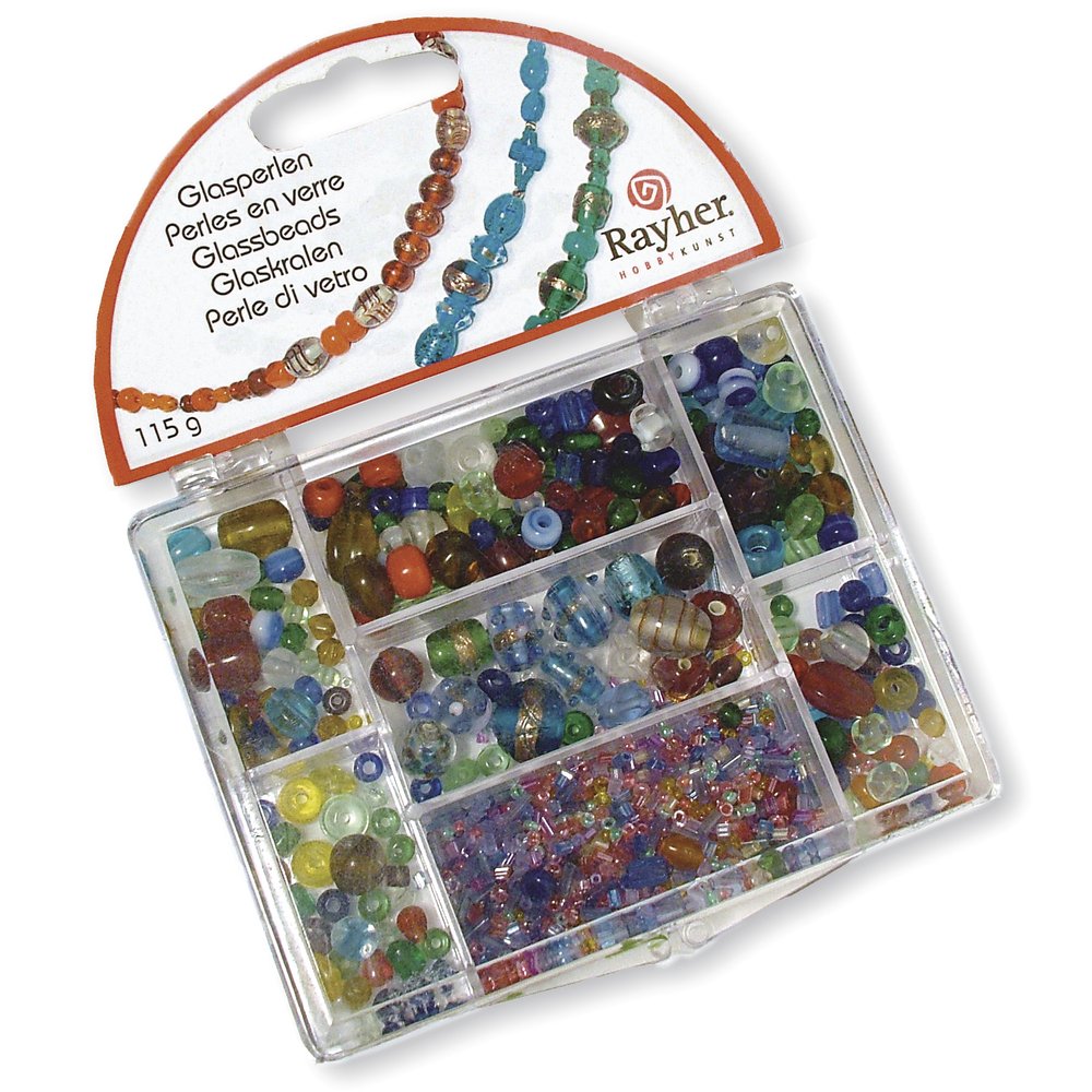 Rayher Glass Beads for Jewellery Making and Crafting Assorted Round Beads, Seed Beads, Column Beads and Spacer Beads - Image 2