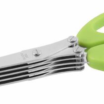 Fackelmann Herbs Scissors with Brush, Stainless Steel, Green/Silver/Black, 19 x 7 x 1.8 cm