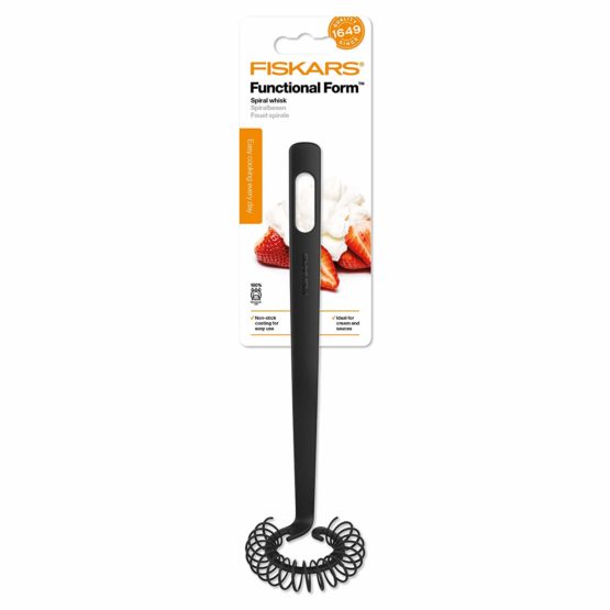 Fiskars Spiral Whisk, Length: 27 cm, Ø 6 cm, Plastic, Functional Form, Black/Orange, 1014438 - Image 4