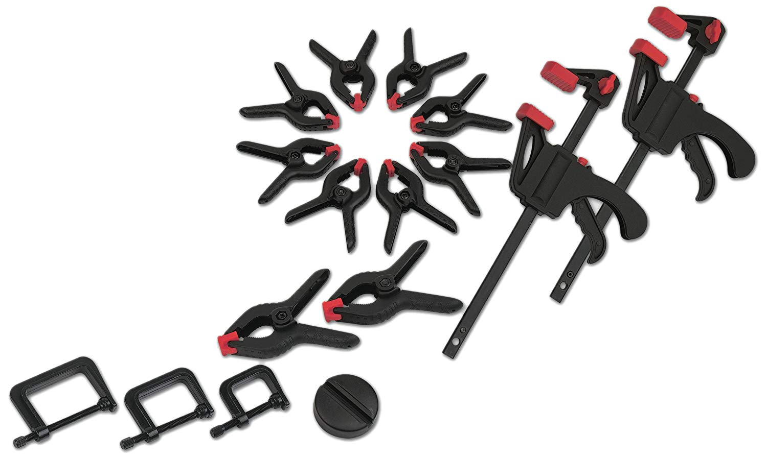 Brüder Mannesmann Tools M90317 Clamp Set 16 Pieces, Multi-coloured, 1 - Pack