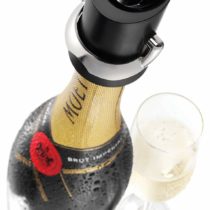 Vacu Vin Champagne Saver- Stopper & Pourer, Black, 2.08 oz.